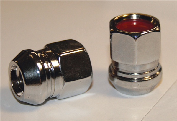 126BAS - Set of 20 1/2-20 Rally II bulge acorn lug nut with RED insert for YEARONE 17 aluminum wheels.