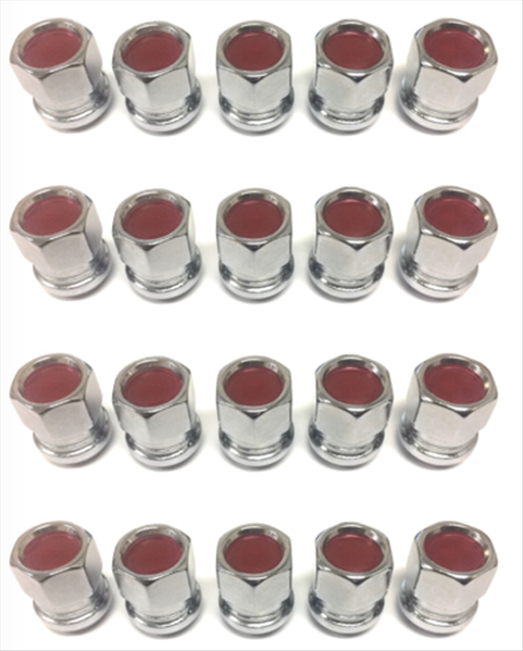 124BAS -  Set of 20 Rally II bulge acorn lug nut with red insert for YEARONE 17 aluminum wheels.