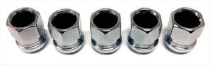 123BA - Set of 5 Rally II bulge acorn lug nuts with black insert for YEARONE 17 aluminum wheels.