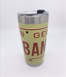 BANONEMUG - 20 OZ Bandit Mug.   Honey Hush!  This is a super cool raised letter BANONE mug.  Keeps drinks hot or cold and has a spill resistant lid for when taking flight.  Features custom RAISED letters  BANONE 1976 GEORGIA plate.  Sold Each