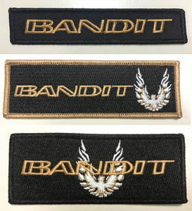 BANPATCHES - Black patch kit with all 3 Bandit patches with GOLD embroidered BANDIT logo.  The perfect patch for you garage jacket or bag.