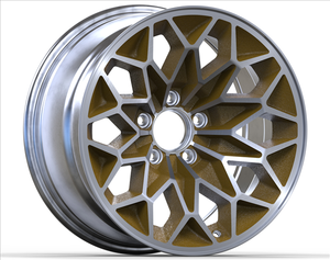 BSFW179GLD   - This is our new 17 x 9 cast aluminum gold Bandit Snowflake wheel. Featuring smooth gold painted recesses and a gloss clear coat finish. Backspace is 5-1/8".