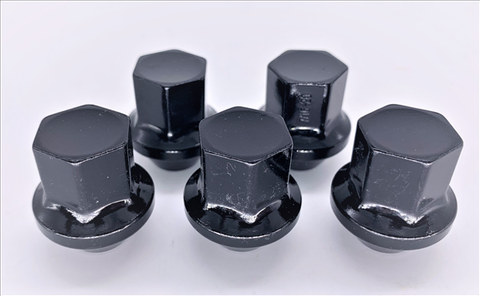 QJ39BBLK - Pack of 5 7/16-20 bulge acorn Black Chrome lug nuts for 17"-19" YEARONE Snowflake wheels.