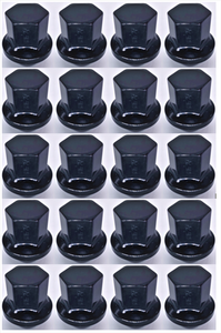 QJ39BBLKS - Pack of 20 7/16-20 bulge acorn Black Chrome lug nuts for 17"-19" YEARONE Snowflake wheels.