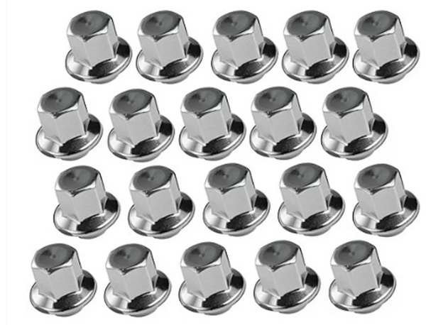 Set of 20 1/2-20 bulge acorn chrome lug nuts for 17 Inch-19 Inch YEARONE Snowflake wheels.