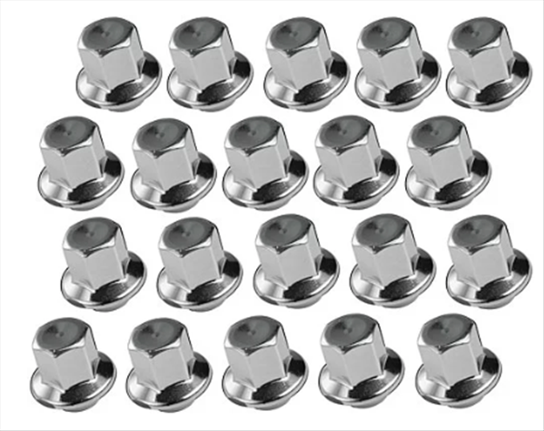 QJ39BS - Set of 20 7/16-20 bulge acorn chrome lug nuts for 17"-19" YEARONE Snowflake wheels.