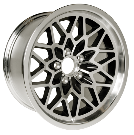 SFW179BLKV2 - This is our new 2nd version 17 x 9 cast aluminum BLACK Snowflake wheel. Featuring smooth BLACK painted recesses and a gloss clear coat finish. 5-1/8" Backspacing or +3mm Offset. Wheel weighs 25 pounds with a load rating of 1900 pounds. Must