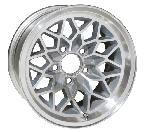 SFW179SLVV2 - This is our new 2nd version 17 x 9 cast aluminum SILVER Snowflake wheel. Featuring smooth SILVER painted recesses and a gloss clear coat finish. 5-1/8" Backspacing or +3mm Offset. Wheel weighs 25 pounds with a load rating of 1900 pounds. Mus